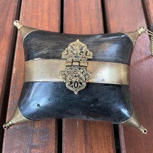 Vintage Horn and Brass Pillow Purse - Jewelry Box